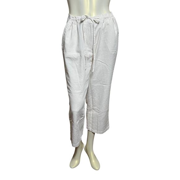 SAG Harbor White Linen Blend Drawstring Pants Size 14 – Casual Comfort - Picture 9 of 16